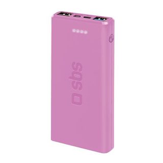 Batterie externe fast charge de 10000 mAh 2 USB Rose - SBS