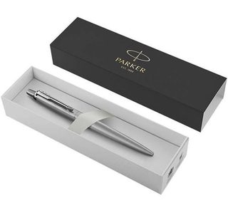 PARKER Jotter Edition spéciale XL Stylo bille, Monochrome acier , recharge bleue pointe moyenne, Coffret cadeau