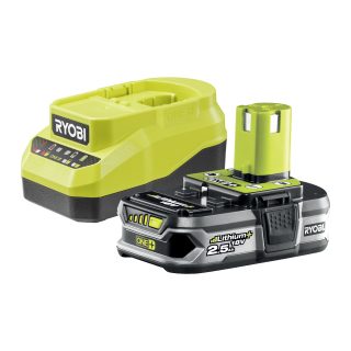 Ryobi Pack chargeur 2,0 A + 1 Batterie Lithium+ 18V ONE+ – 2,5 Ah