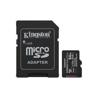 Kingston Technology 64GB microSDXC Canvas Select Plus Gen3 100MB/s A1 (Adaptateur SD inclus)