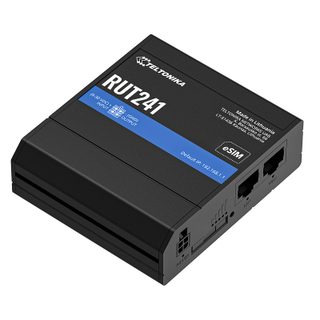 Teltonika RUT241 eSIM   Industrieller 4G-LTE-Router   Cat 4, 2x RJ45 100Mb/s, eSIM Routeur de réseau cellulaire