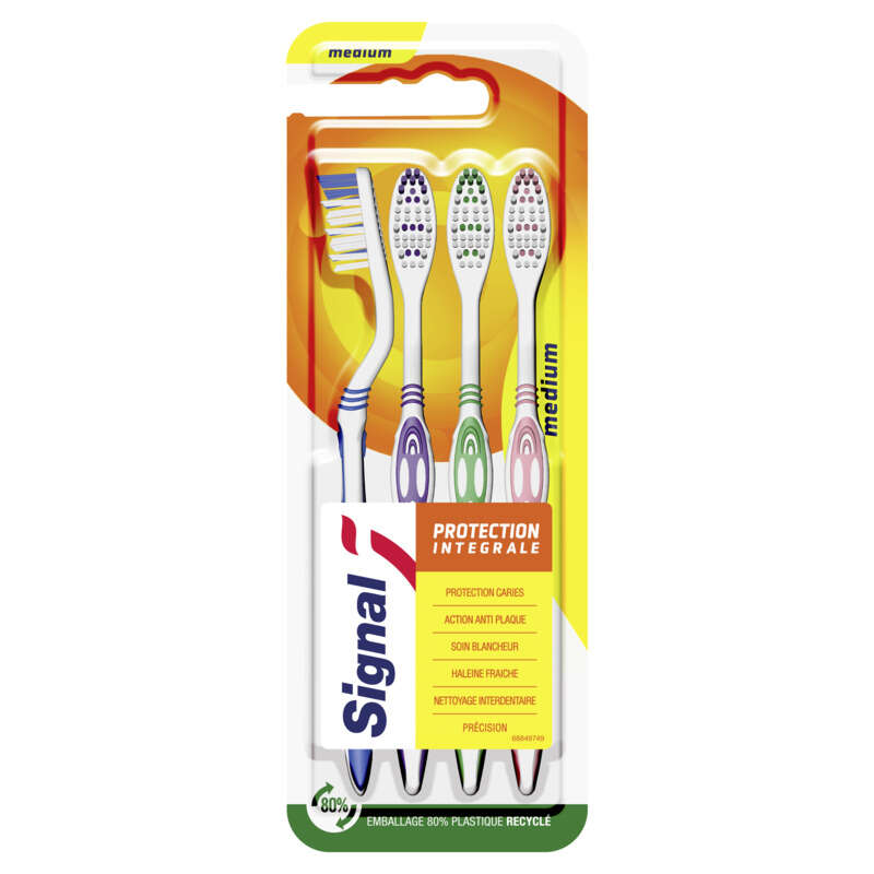 Signal brosses à dents medium protection intégrale x4