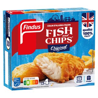 Findus poisson pané colin façon fish & chips msc filet x4 100g