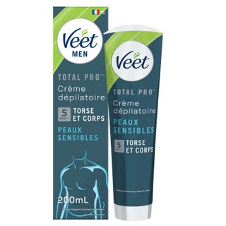 Veet men crème dépilatoire homme corps peaux sensibles 200ml