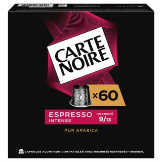 Carte noire 60 capsules alu espresso intense n°9 méga format 330g