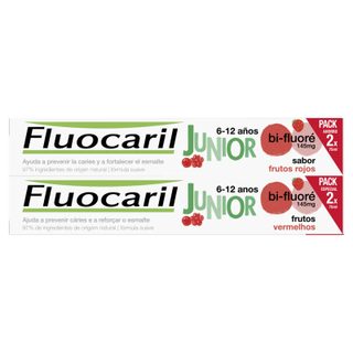 Fluocaril dentifrice junior 6-12 ans fruits rouges 2x75ml