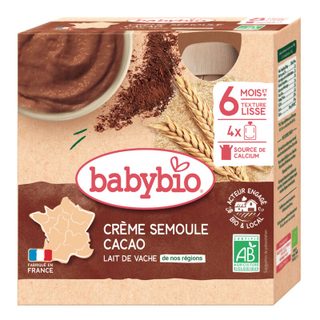 Babybio Gourde semoule cacao 4x85g