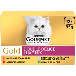 Purina gourmet gold double délice bouchées en sauce chat 12x85g