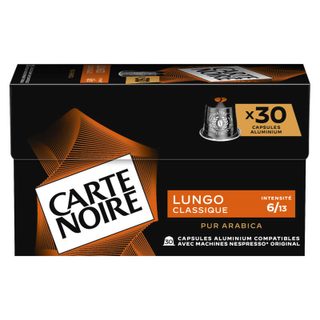 Carte Noire 30 capsules alu lungo classique n°6 - 168g