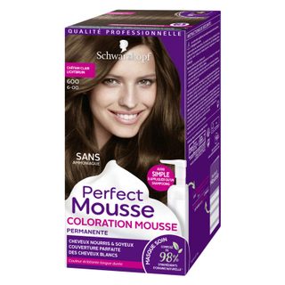 Perfect mousse coloration permanente cheveux châtain clair 600