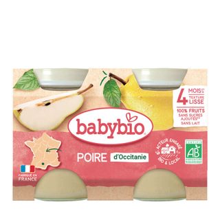 Babybio petits pots poire de provence dès 4 mois 2x130g