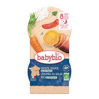 Babybio patate douce légumes du soleil & riz de camargue 2x200g
