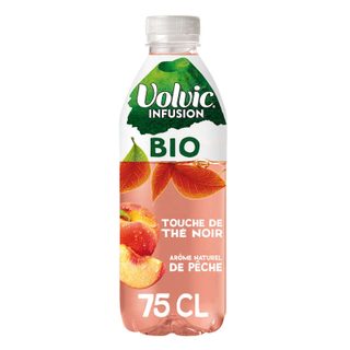 VOLVIC Infusion Eau Plate Aromatisée Infusion Thé Noir Pêche Bio 75cl
