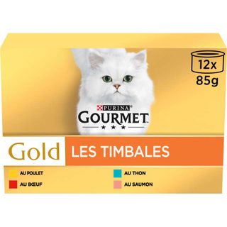 Gourmet pâtée pour chats adultes gold 12x85g