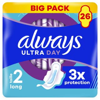 Always ultra serviettes long taille 2 ailettes x26 serviettes