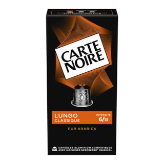 Carte noire capsules aluminium lungo classique n°6 x10-55g