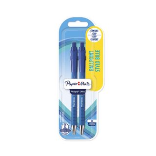 Paper mate stylo bille flexgrip ultra bleu x2