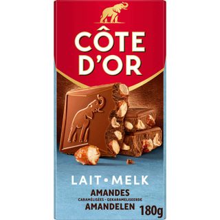 Côte D'or Tablette de Chocolat au Lait aux Amandes Caramélisées et Pointe de Sel 180g
