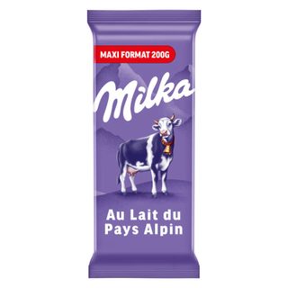 Milka tablette chocolat au lait du pays alpin maxi format 200g