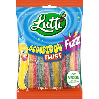 Lutti SCOUBIDOU FIZZ TWIST Bonbons Acidulés Fils Tressés 180g