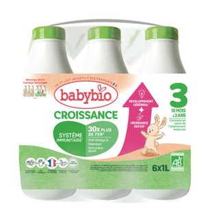 Babybio bb croissance lait liquide dès 10 mois 6x1l