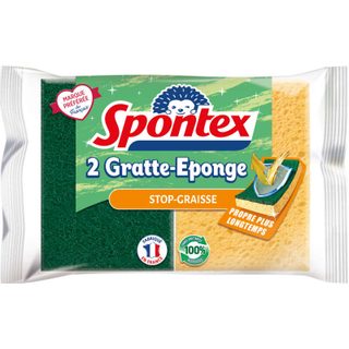Spontex gratte-éponge stop graisse x2