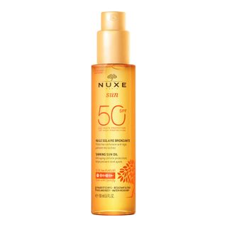 [para] nuxe sun huile bronzante solaire visage et corps spf50 150ml