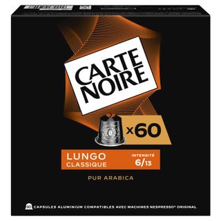 Carte noire café capsules lungo intensité 6 méga format x60
