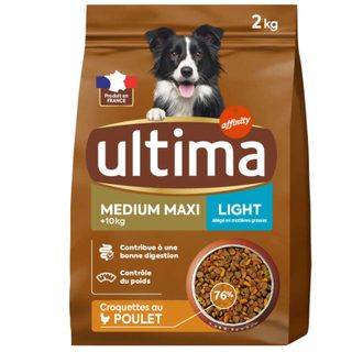 Ultima croquettes au poulet chien medium maxi light 2kg