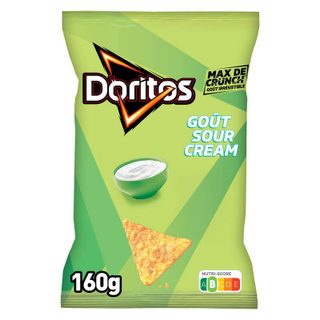 Doritos Chips de Tortilla Saveur Crème Aigre, 160 g