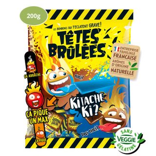 Têtes Brûlées Kitache Bonbons acides à mâcher - Sachet de 200 g