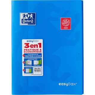 Oxford easy book - cahier avec couverture polypropylène - 24x32cm - grand carreaux - 96 pages