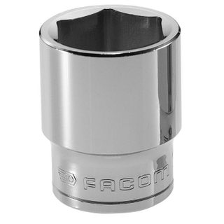 Facom Douille 1/2" 6 pans métrique 18 mm S.18H, profil OGV, finition chromée brillante