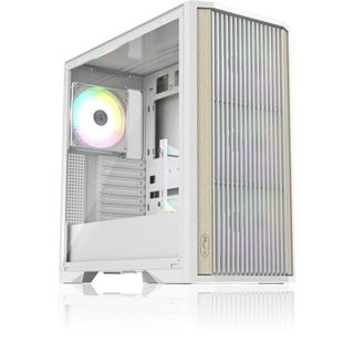 RAIJINTEK Agos MAX-MS4 Boîtier PC Tour Moyenne 4 Ventilateurs Argb 140 Mm Verre Trempé Panneau Avant Grain de Bois Support GPU