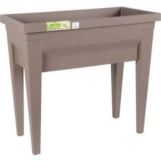 Espace potager sur pieds - EDA - Veg&Table City - 57 L - Table de culture sur pieds -  76 x 385 x H. 68 cm - Taupe
