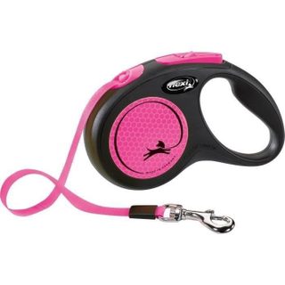 Flexi Laisse sangle TRIXIE New NEON - Taille S - 5m - Rose fluo