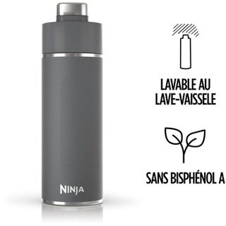 Gourde isotherme Thirsti - NINJA - Gris foncé - 530 ml - Acier inoxydable