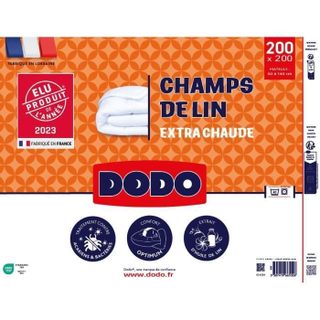 Couette Chaude 450gr/m² - DODO - CHAMPS DE LIN - 200 x 200 cm - Blanc