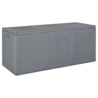 vidaXL Boîte de rangement de jardin gris PP rotin 270 L 364061