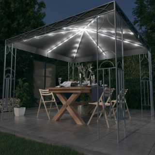 Tonnelle - vidaXL - 3070339 - 300x300 cm - Anthracite - Guirlande lumineuse LED