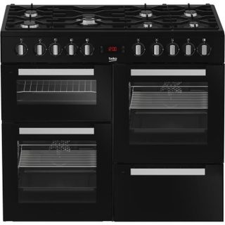 Piano de cuisson électrique - BEKO PF335325DB - 6 foyers gaz dont 1 double couronne - 3 fours - L100cm - Classe A - Noir