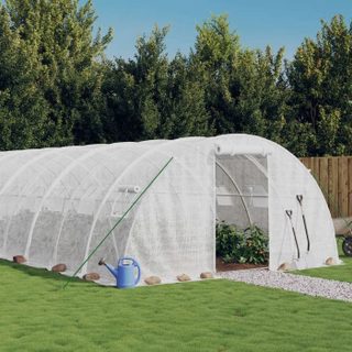 Vidaxl Serre avec cadre en acier blanc 24 m² 6x4x2 m 3188073