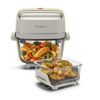 Moulinex Crisp&Go Air fryer en verre nomade et modulable 1 4 L et 3 8 L FY701AE0