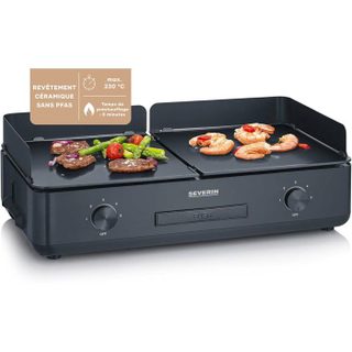 Plancha SEVERIN - PG8569 - Surface de cuisson 48x27cm - Revêtement céramique antiadhésif - 2200W