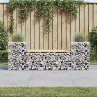vidaXL Banc de jardin design gabion 183x41x60 5 cm bois massif de pin 834387