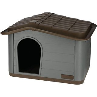 Kerbl Maison extérieure pour chats - 60 x 51 x 41 cm - Gris et marron - Plastique