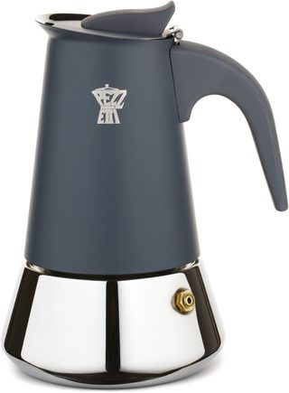 Cafetière italienne - PEZZETTI - STEELEXPRESS - Acier inoxydable - 4 tasses - Tous feux dont induction - ArgBleuent