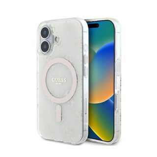 Coque Guess IML 4G Background MagSafe pour iPhone 16 Plus - White