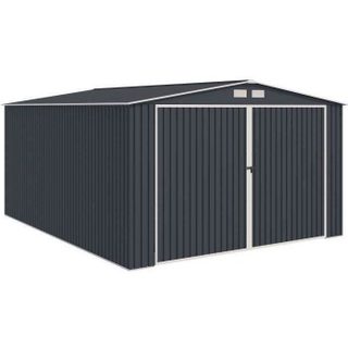 Abri de jardin / Garage en métal 18 2 m² - 380 x 480 x 232 - ORION Kit dancrage 2 portes coulissantes frontale 1 porte latérale