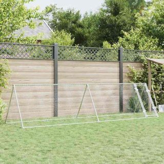 vidaXL Cage pour poules argenté 400x105x91 cm acier galvanisé poulailler enclos à poules poulailler avec enclos cabane à 172558